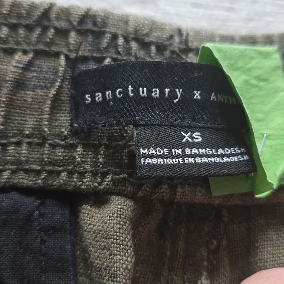 SANCTUARY X Anthropologie Discoverer Linen Camo Cargo Pants Size XS - Picture 4 of 16
